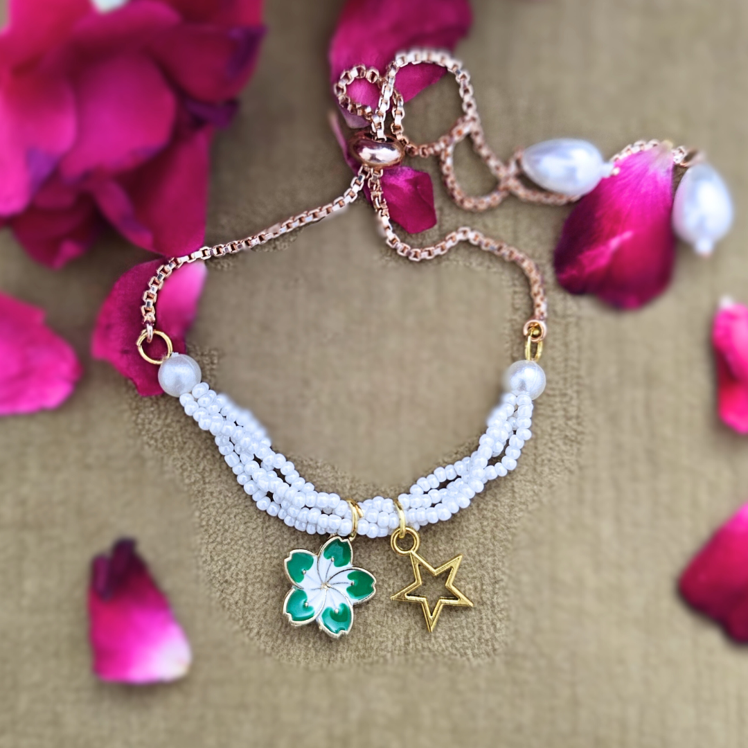 Flower Charm Bracelet Rakhi for Sisters