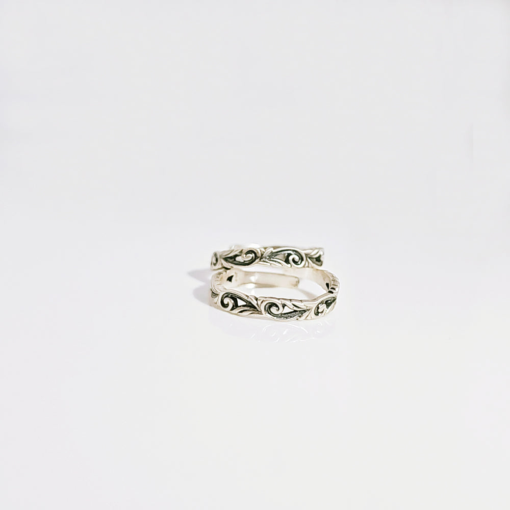 Intricate Filigree Band Toe Ring in Oxidised 925 Silver