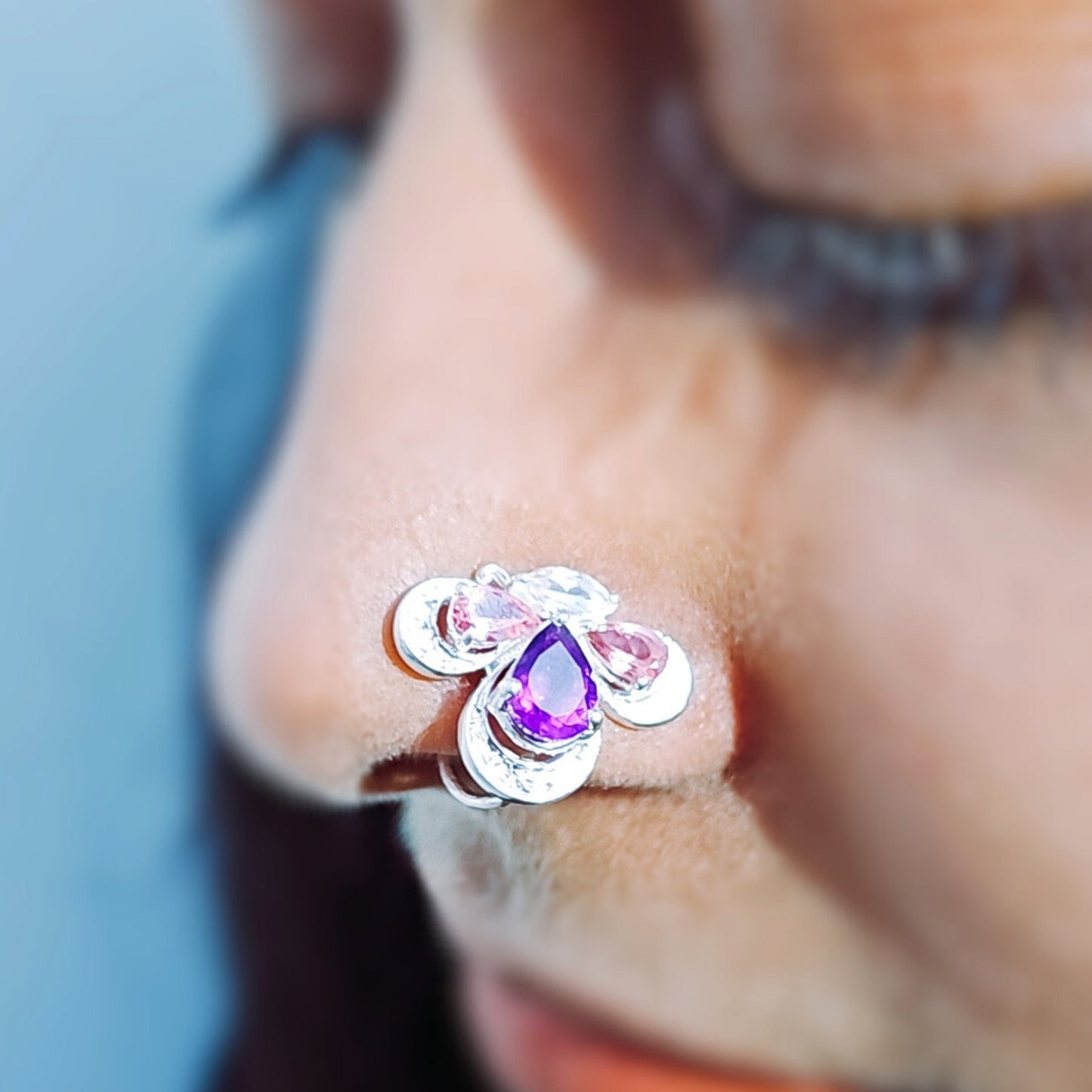 Adorn the Wings Nose pin in 925 Silver (No Piercing)