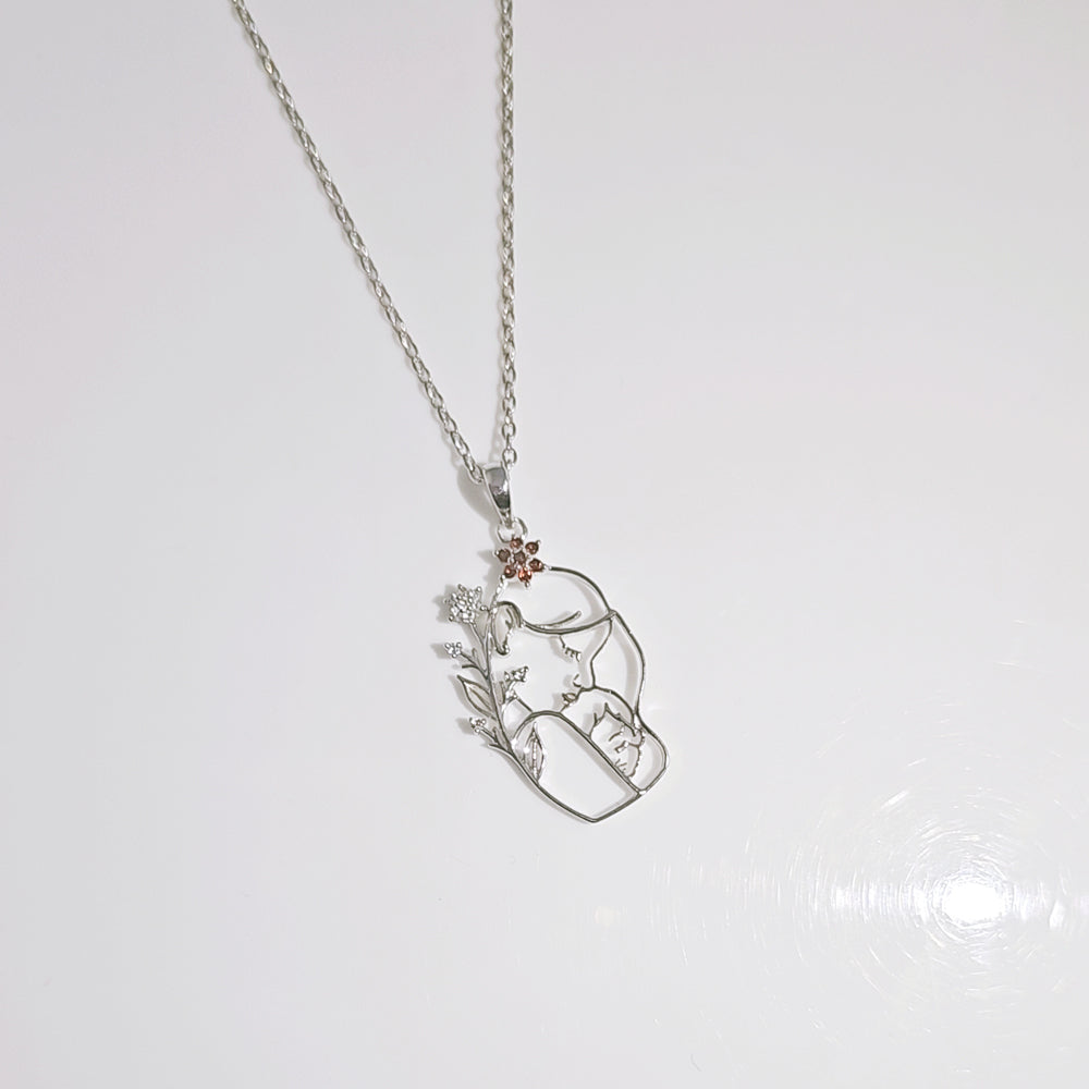 Celestial Embrace Mother and Baby Pendant in 925 Silver
