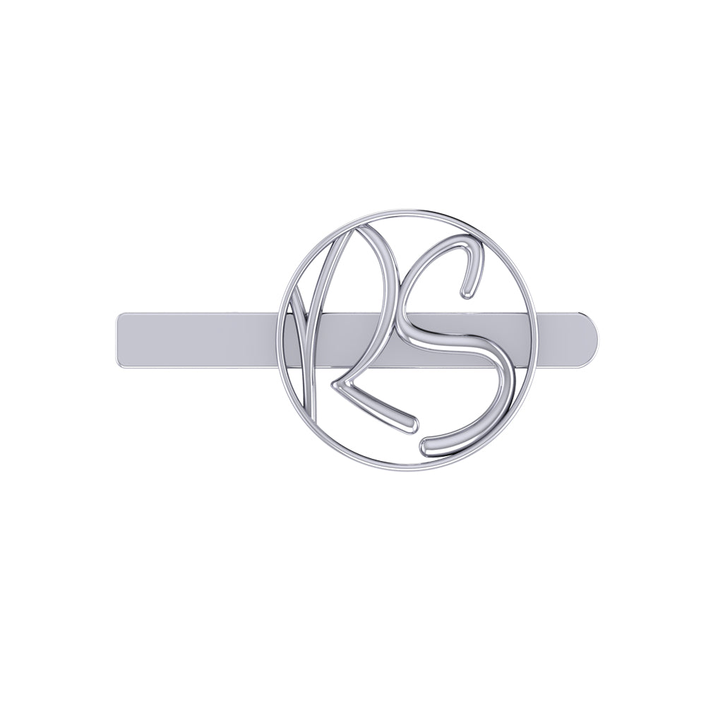 Initial Tie Clip in 925 Silver