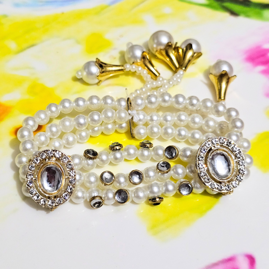 Pearl Stretch Bangle Bracelet for Sisters
