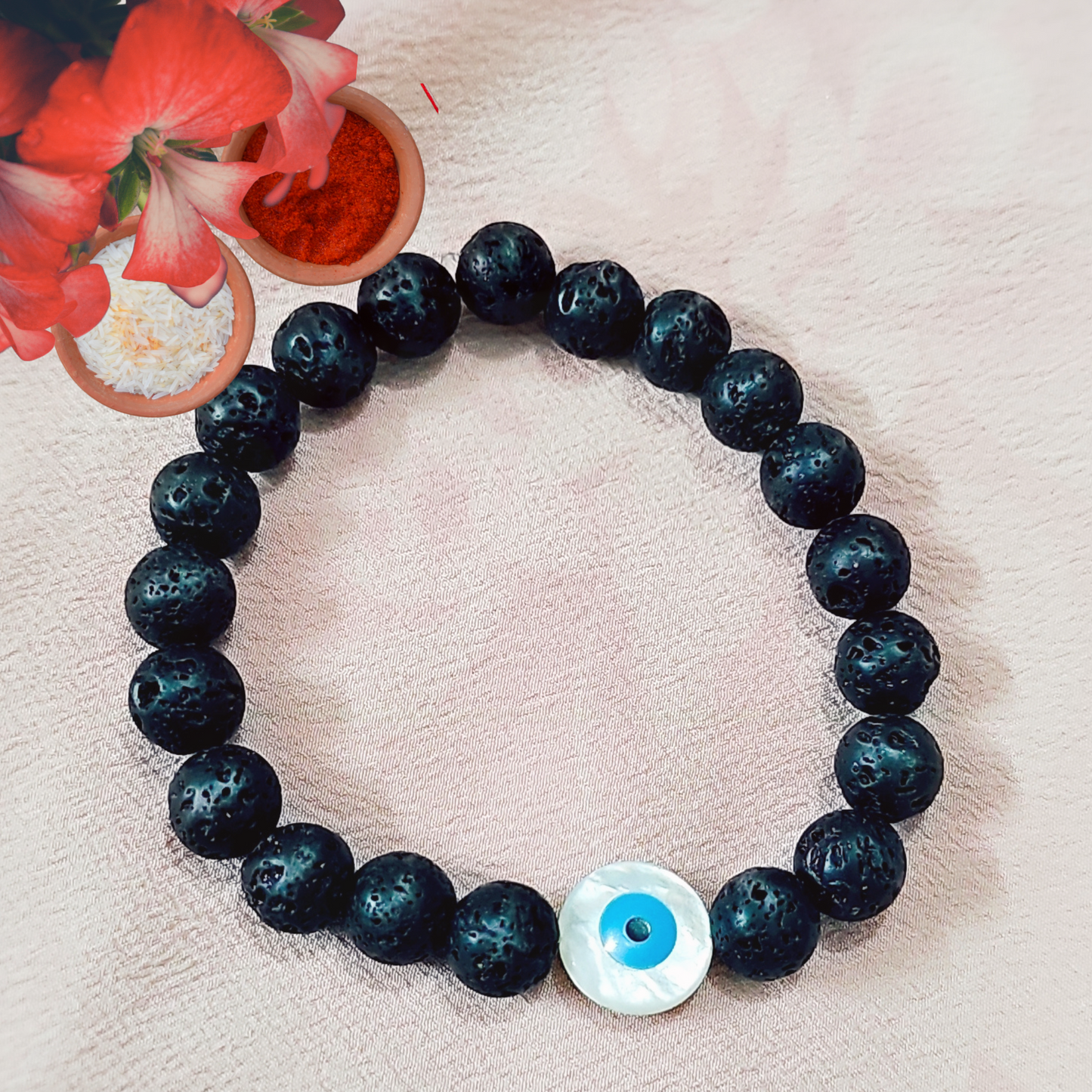 Black Lava Bead Bracelet