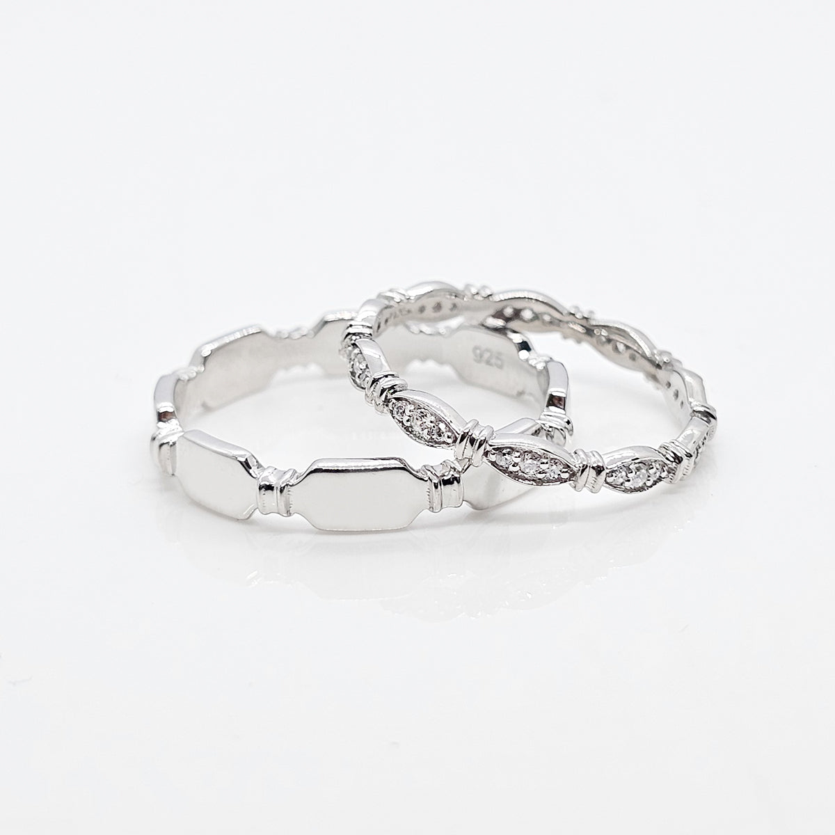 Connection Couple Band Ring in 925 Silver