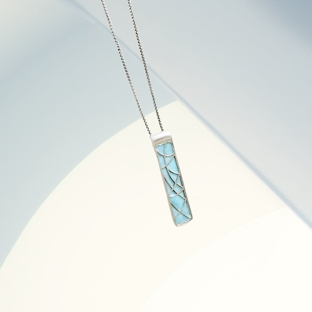 Mosaic Abstract Beauty Necklace in Oxidised 925 Silver