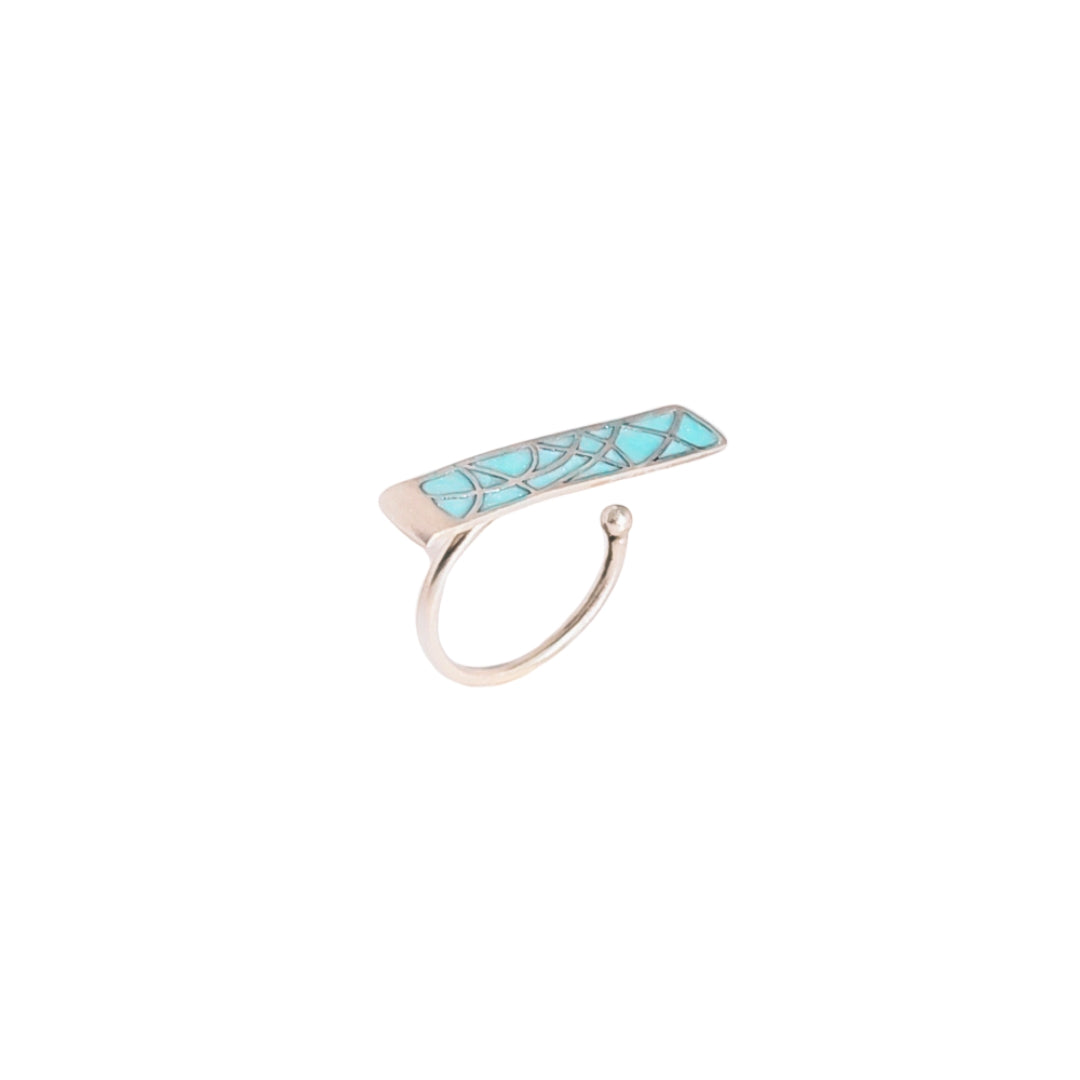 Abstract Mosaic Beauty Ring in Oxidised 925 Silver