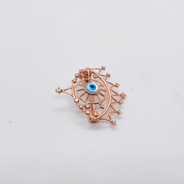 Evil Eye Crown Brooch
