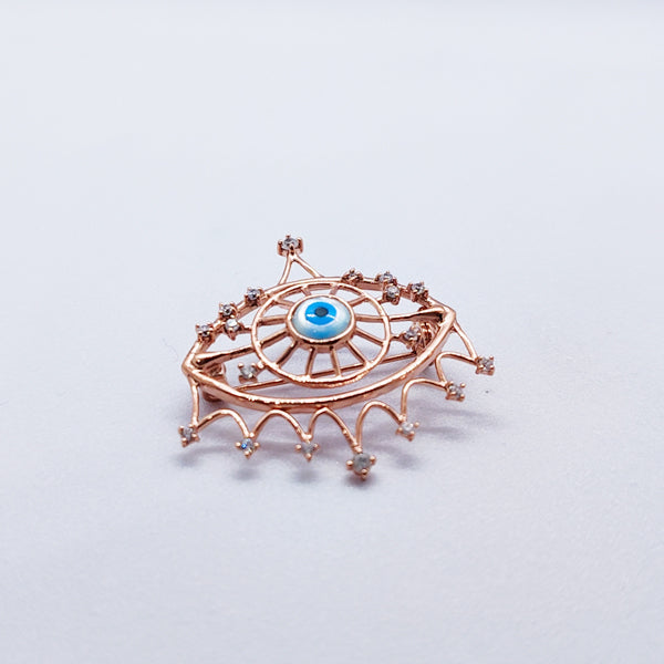 Evil Eye Crown Brooch