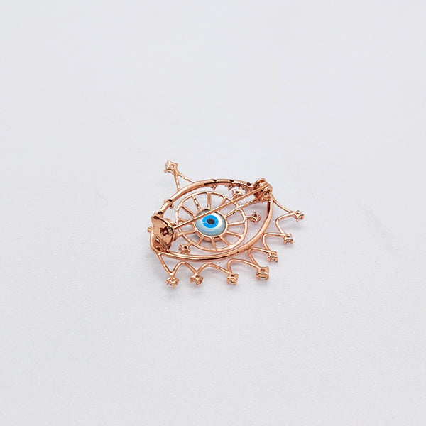 Evil Eye Crown Brooch
