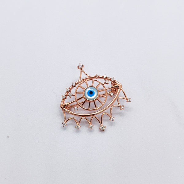 Evil Eye Crown Brooch