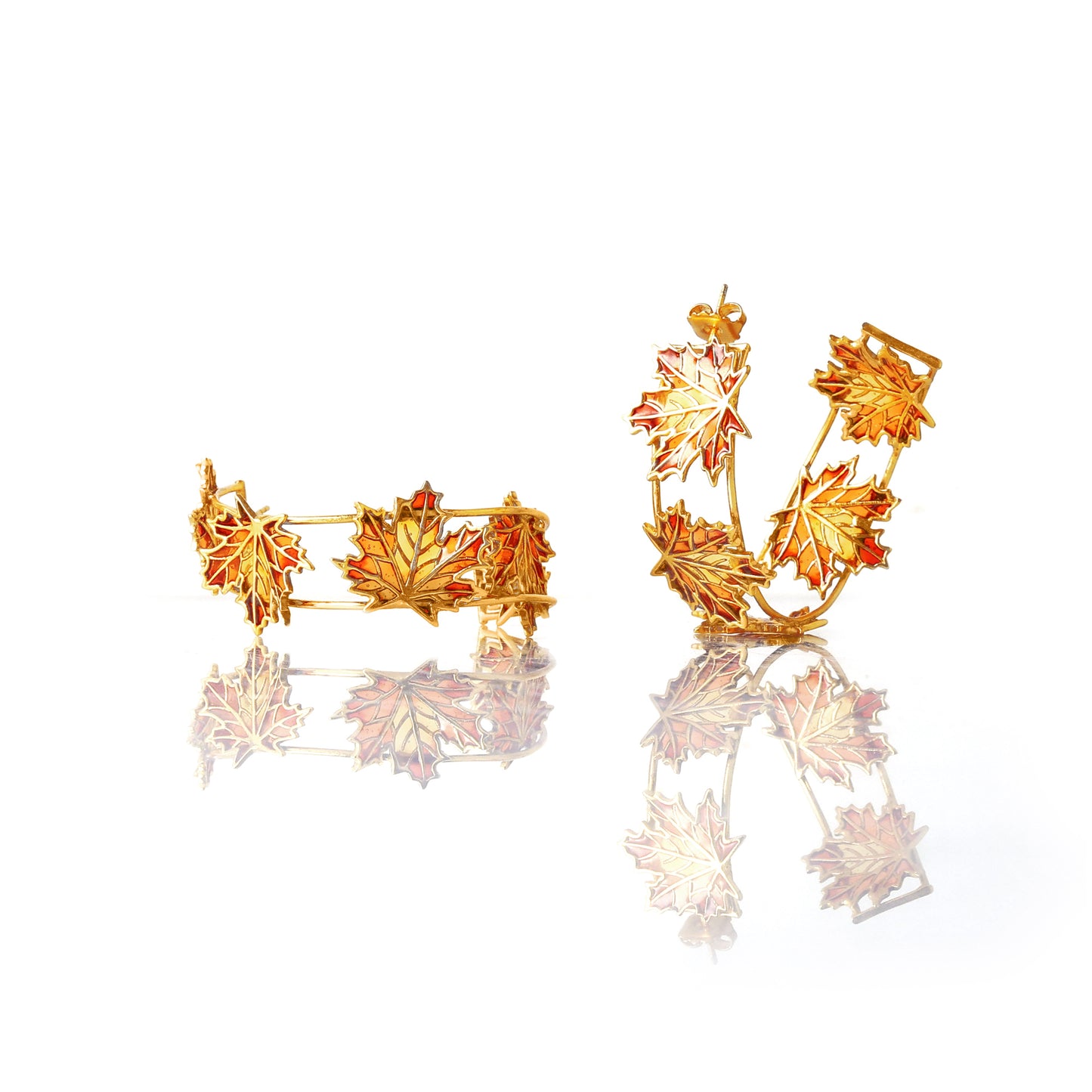 Statemnet Bold Hoop Maple Earrings