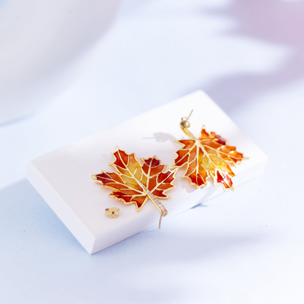 Blinging Maple Earrings