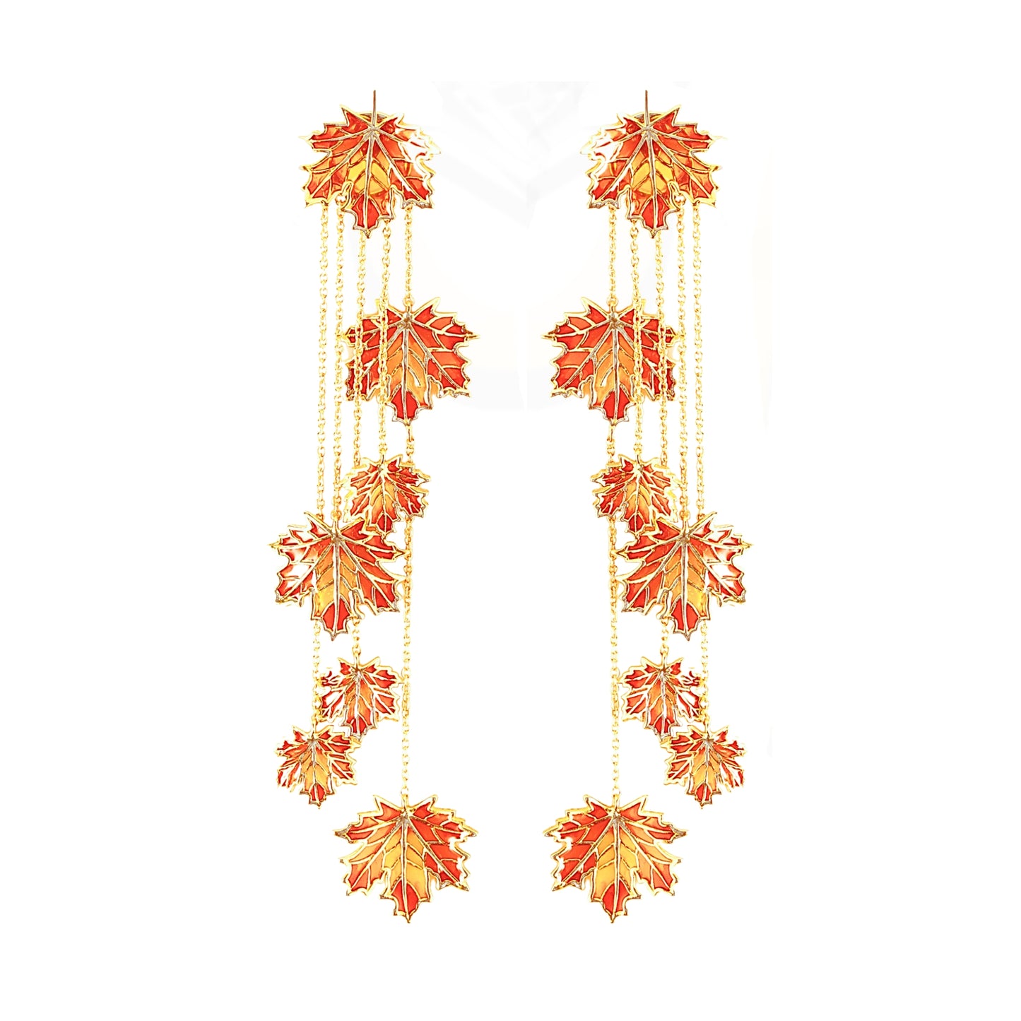 Statement Maple Leaf Dangle Earrings