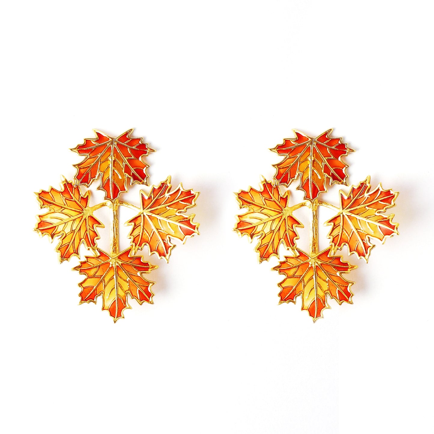 Maple Bunch Statement Jacket Earrings