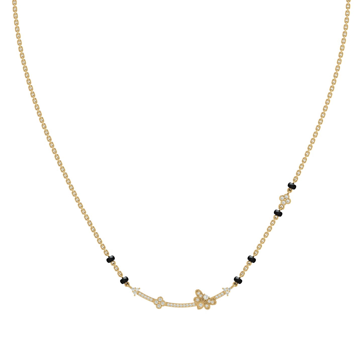 Butterfly with Clover Silver Mangalsutra