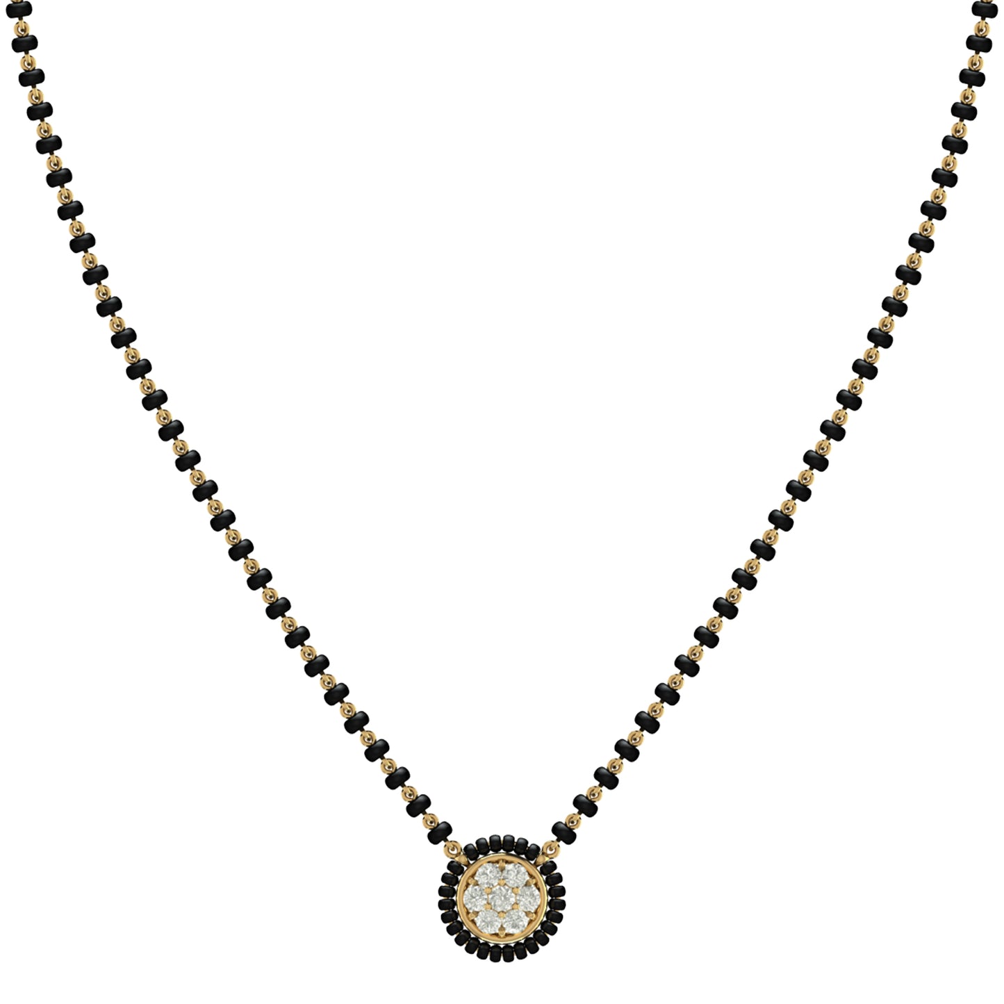 Classic Seven Stone Mangalsutra Necklace in Silver and CZ