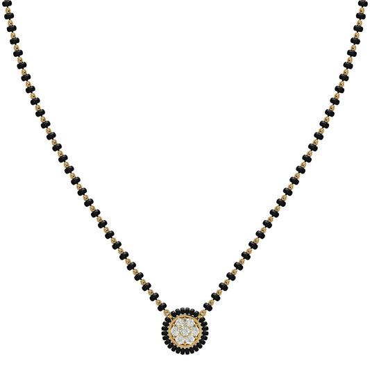 Classic Seven Stone Mangalsutra Necklace in Silver and CZ