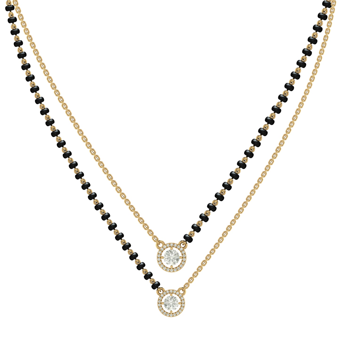 Blinging Zircon Layered Mangalsutra in Silver
