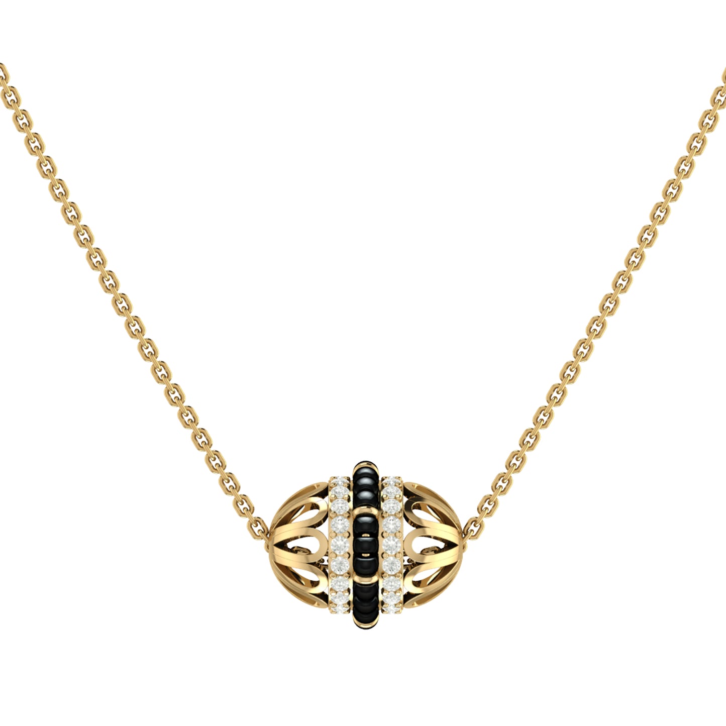 Minimal FIligree Bling Mangalsutra in Silver & Zircon