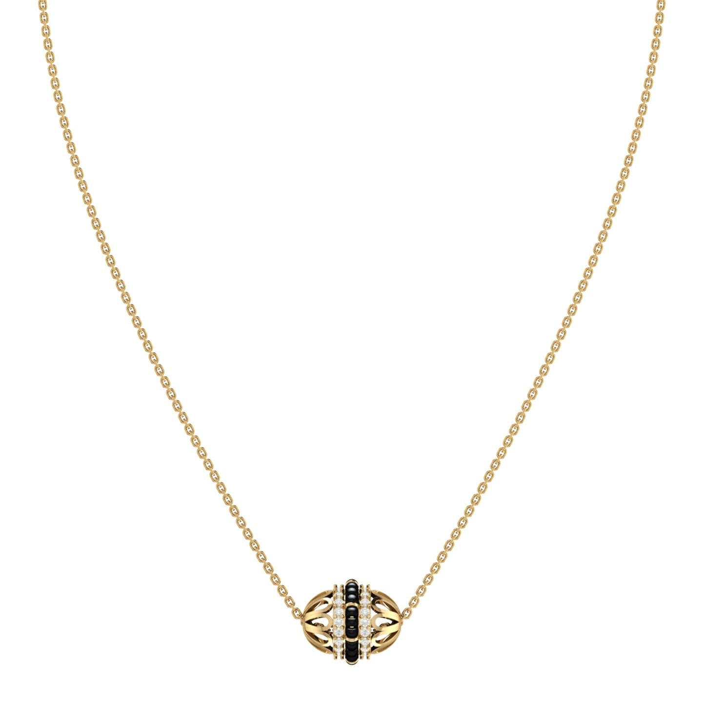 Minimal FIligree Bling Mangalsutra in Silver & Zircon