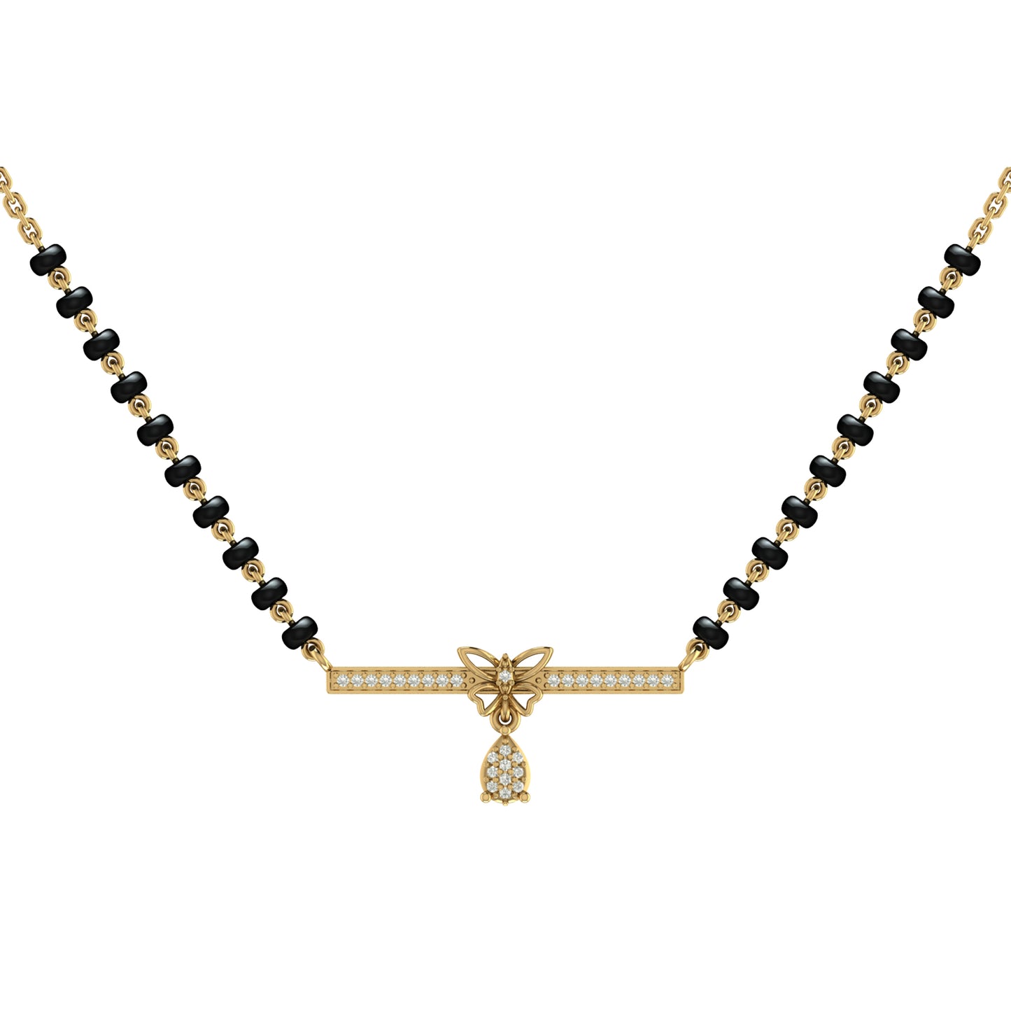 Butterfly Bar Silver Mangalsutra