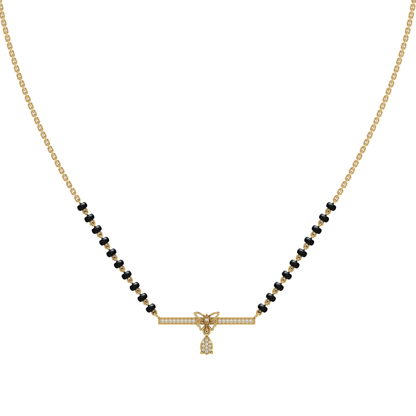 Butterfly Bar Silver Mangalsutra
