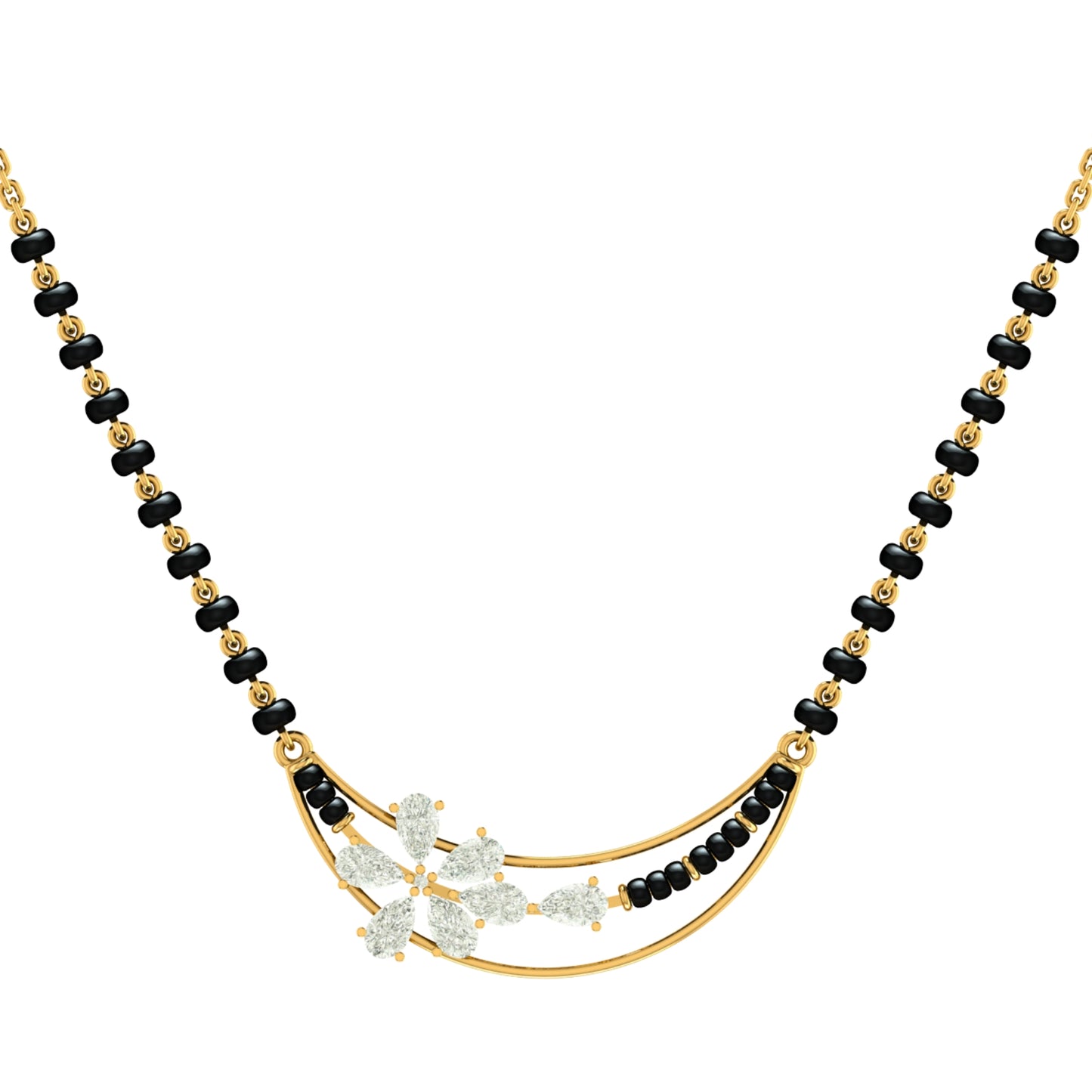 Blooming Mangalsutra in Silver and CZ