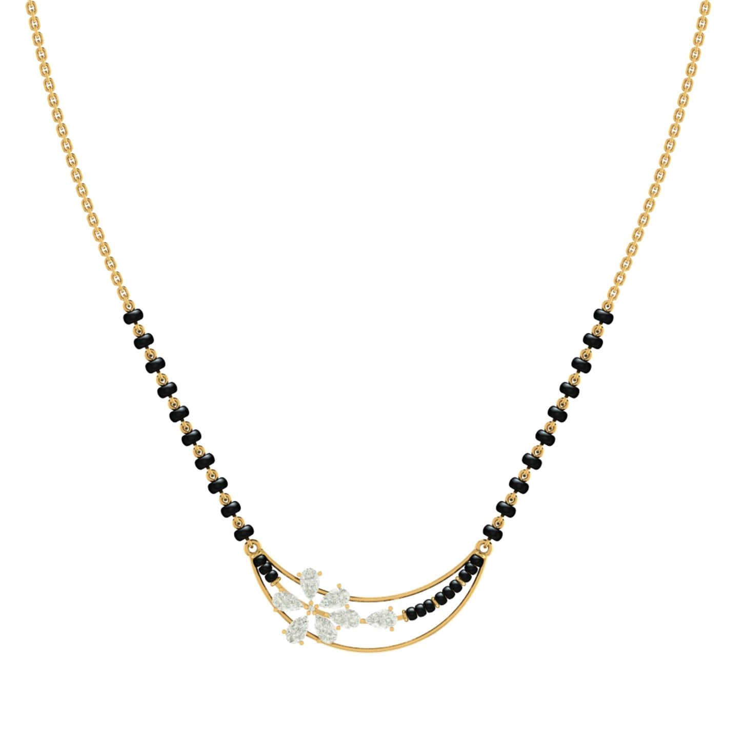 Blooming Mangalsutra in Silver and CZ