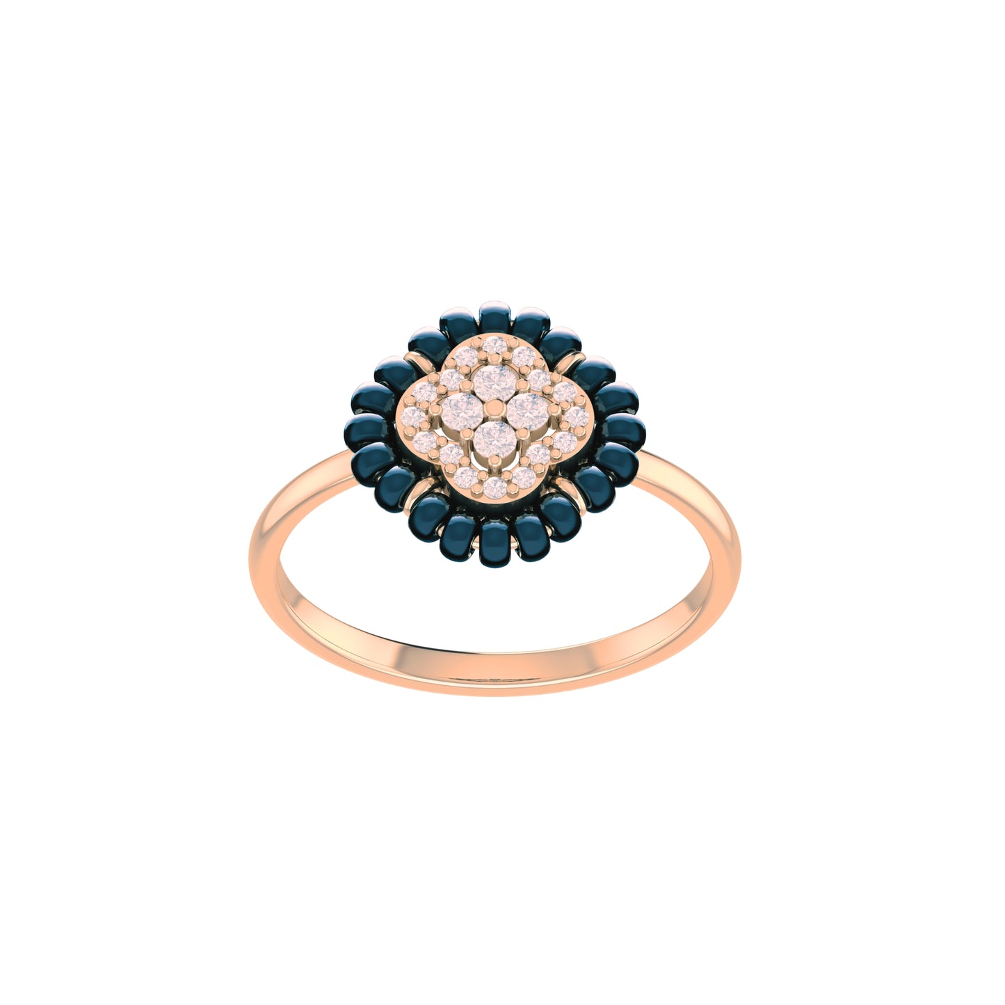 Glittering Clover Mangalsutra Ring