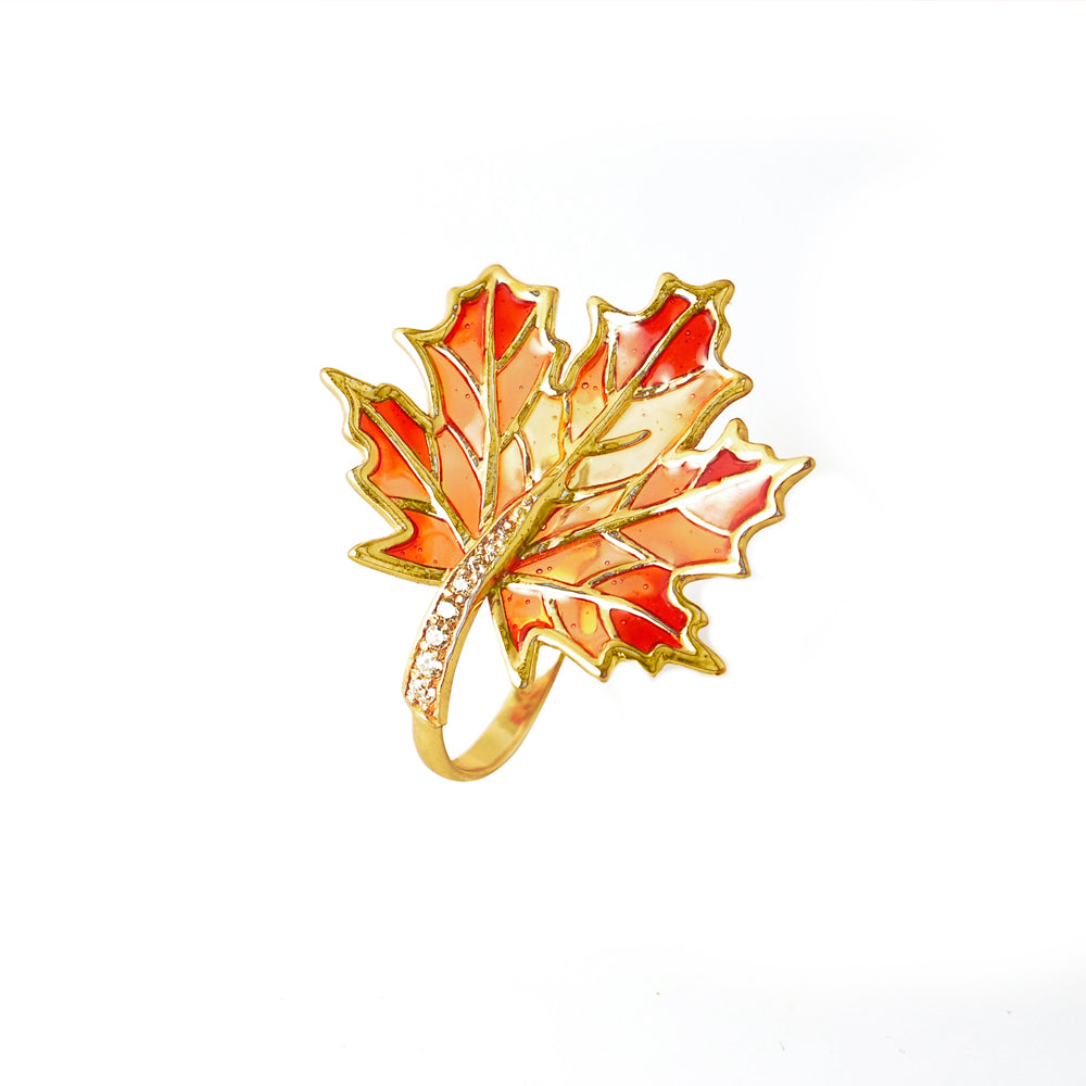 Blinging Maple Adjustable Ring