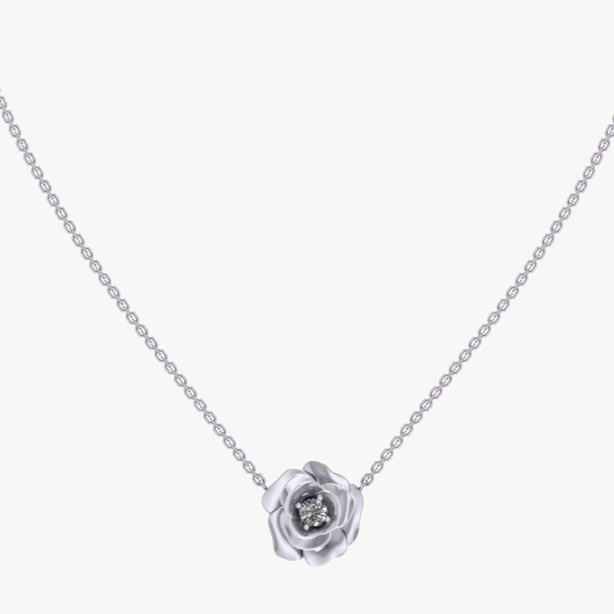 Rosy Bling Necklace in 925 Silver