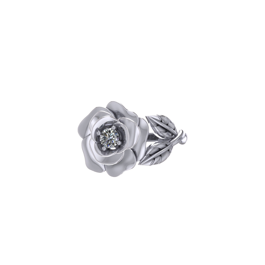 Rosy Bling Ring in 925 Silver
