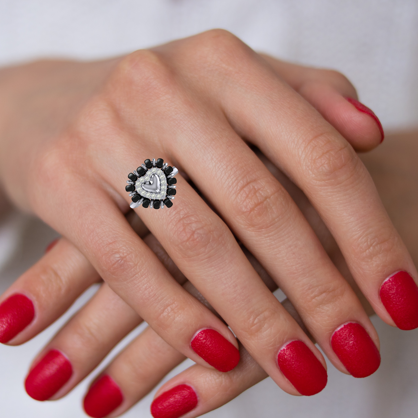Shining Heart Mangalsutra Ring