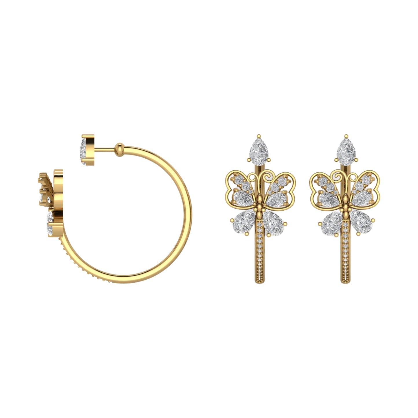 Magestic Butterfly Hoop Earrings