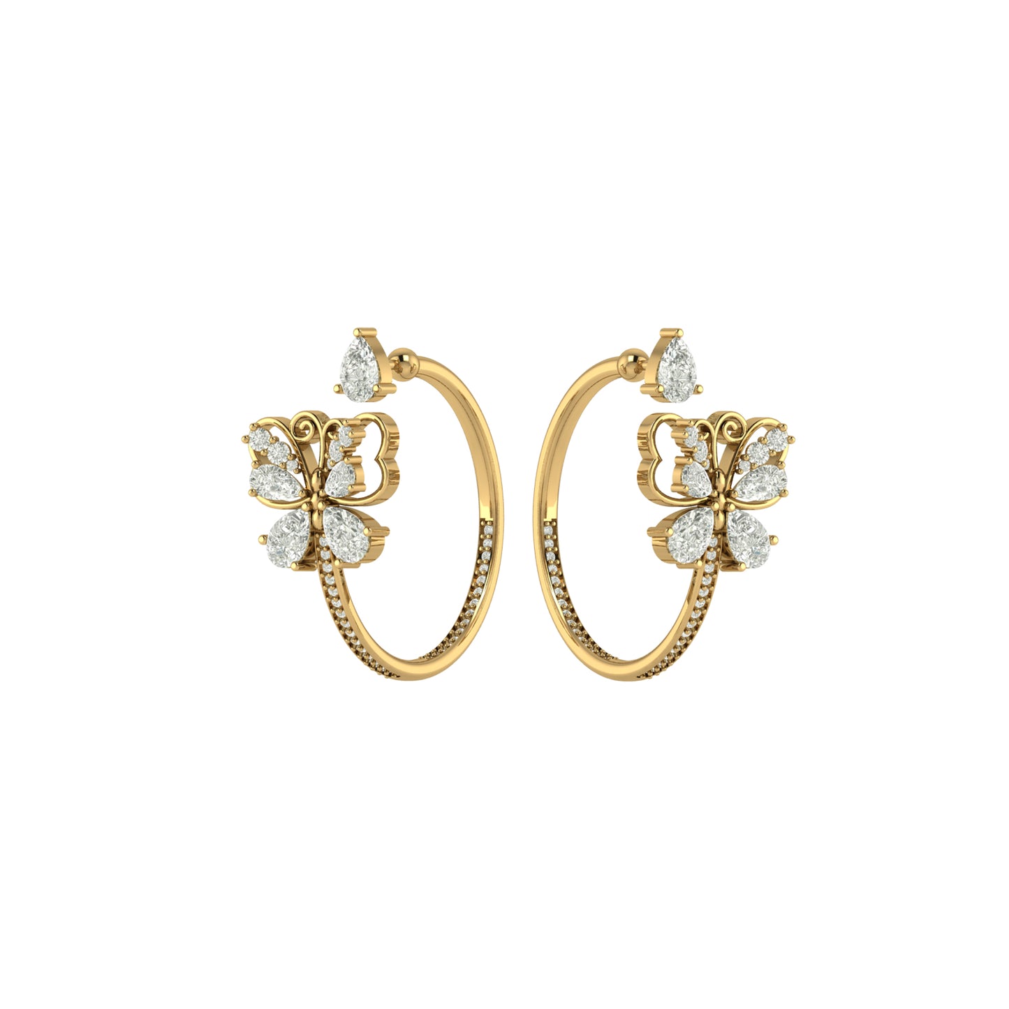 Magestic Butterfly Hoop Earrings