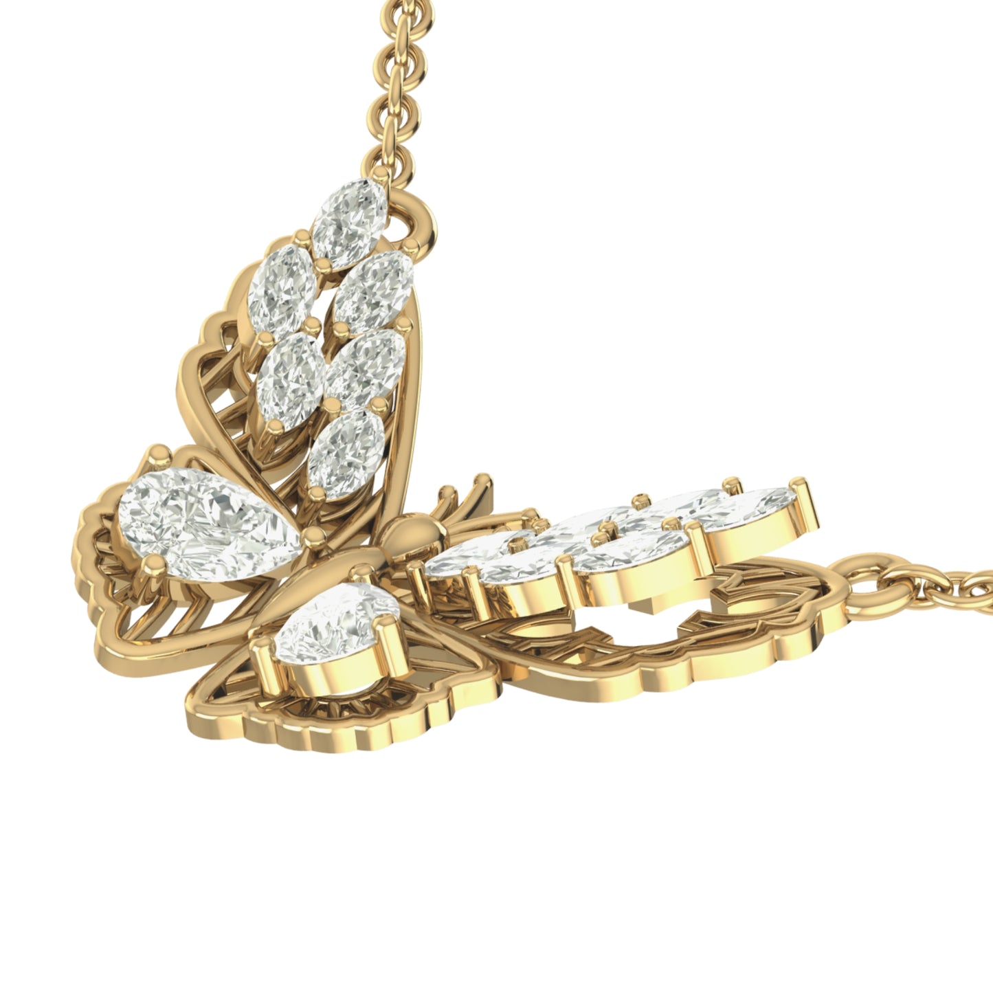 Flickering Lit Butterfly Necklace