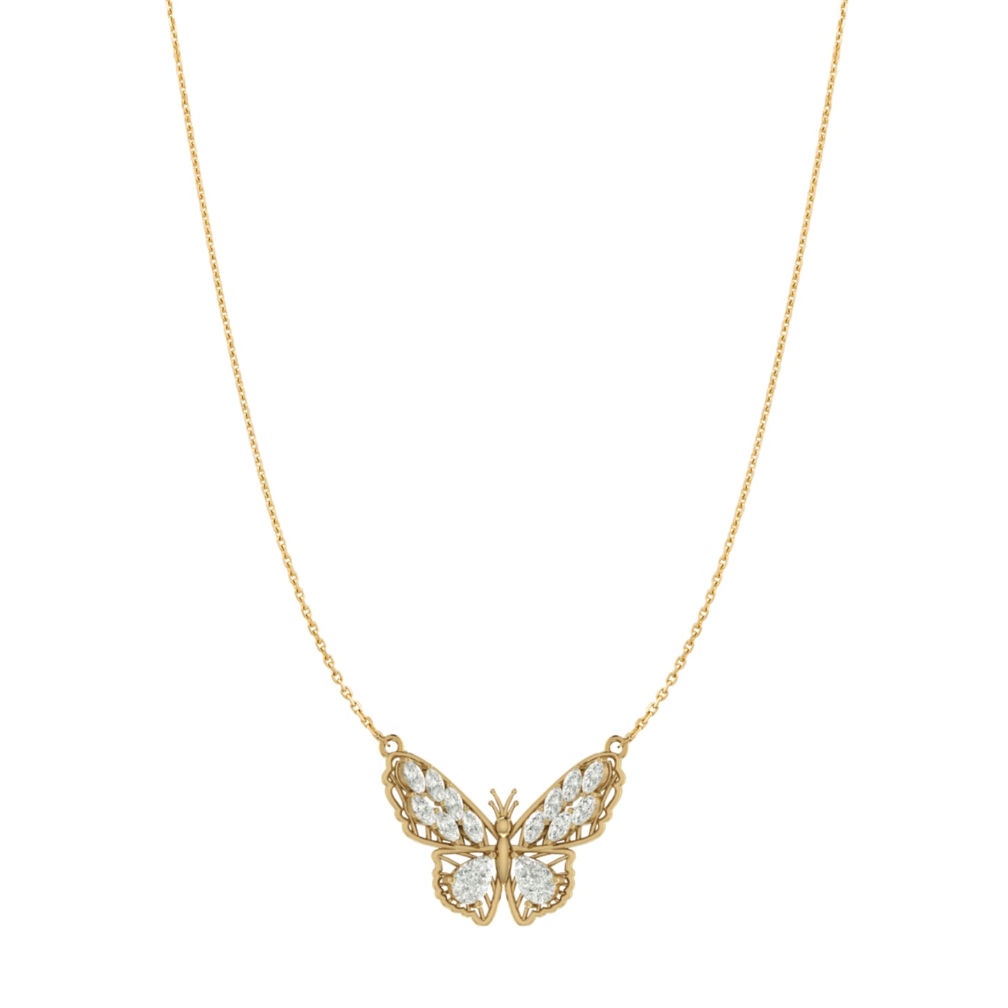 Flickering Lit Butterfly Necklace
