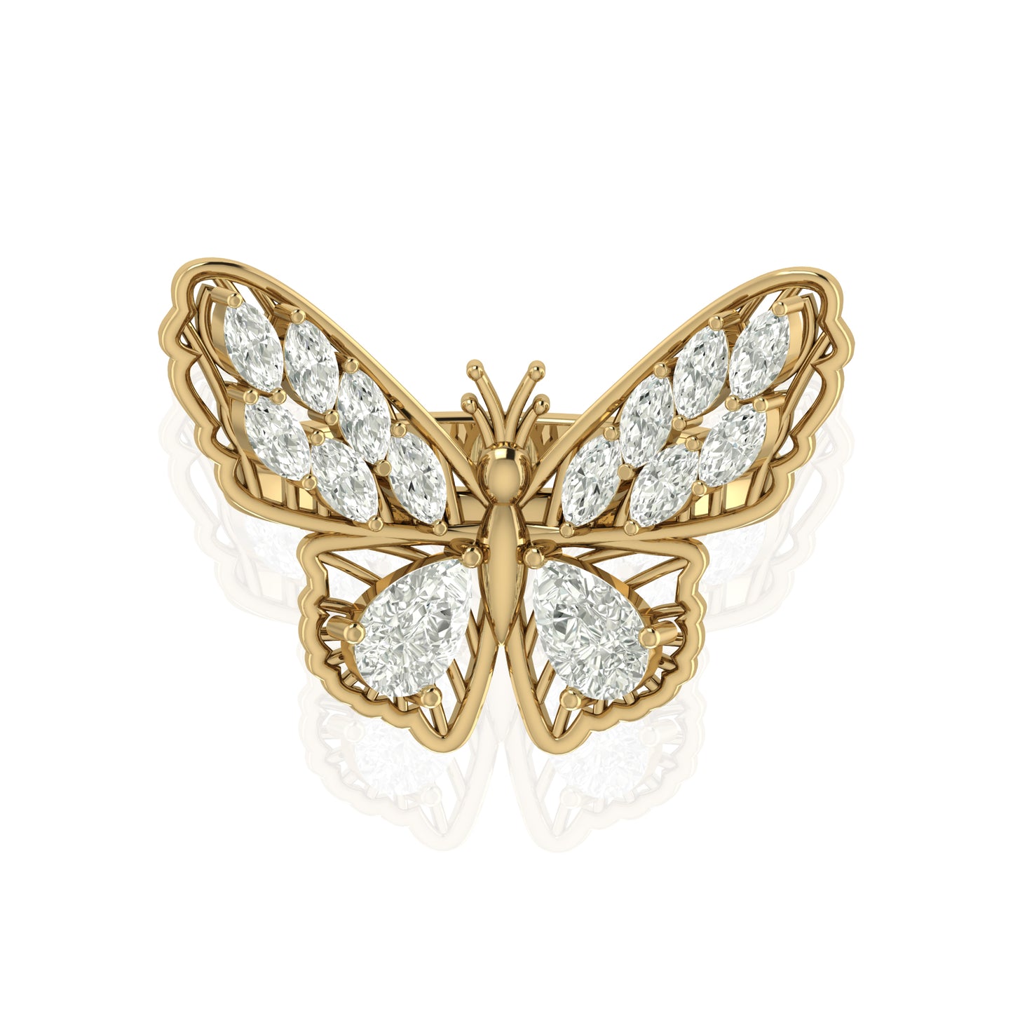 Flickering Lit Butterfly Ring