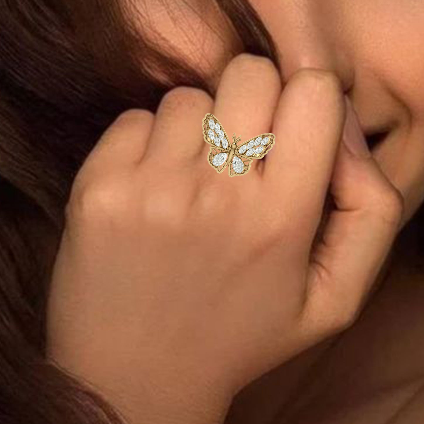 Flickering Lit Butterfly Ring