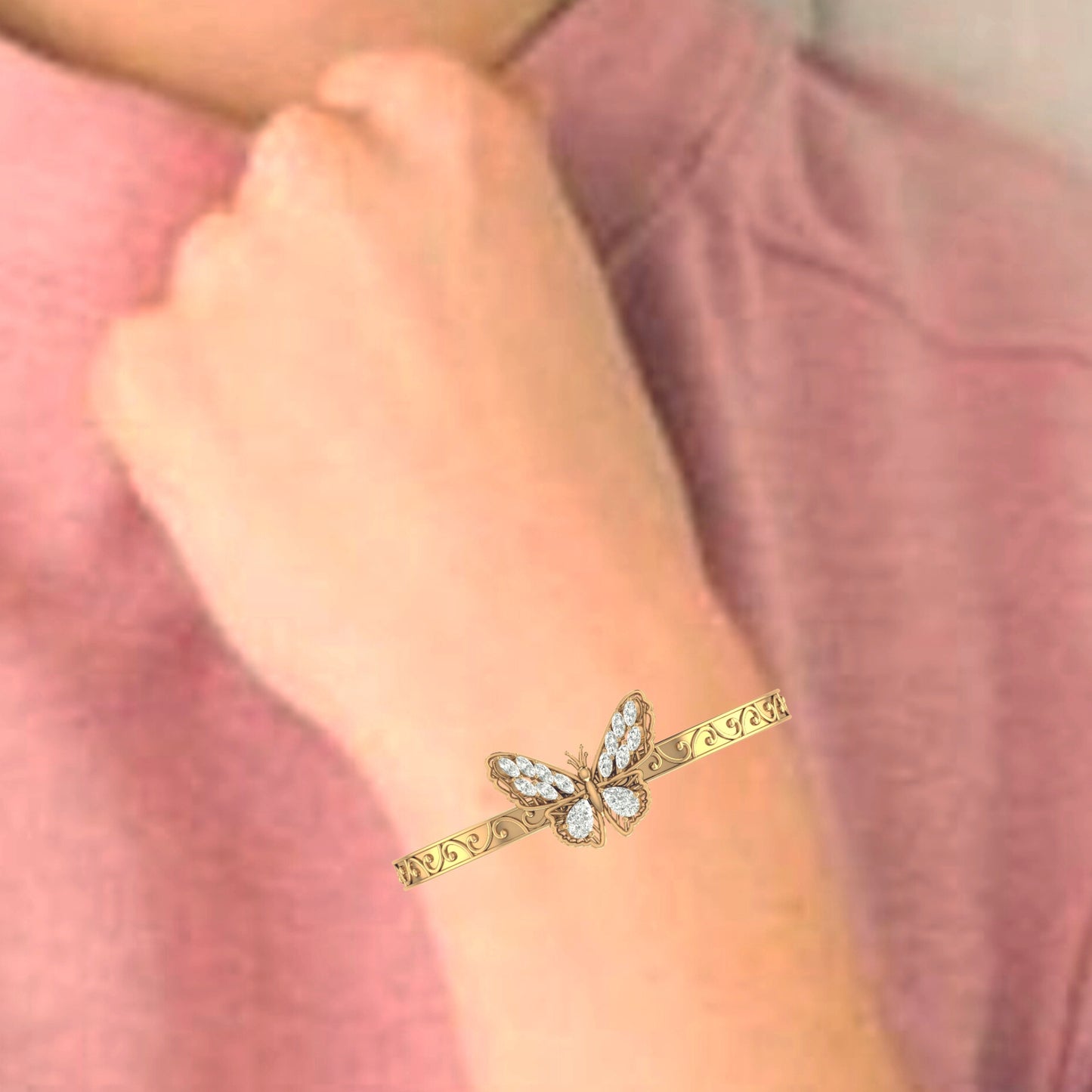 Get Lit with Flickering Butterfly Cuff Bracelet