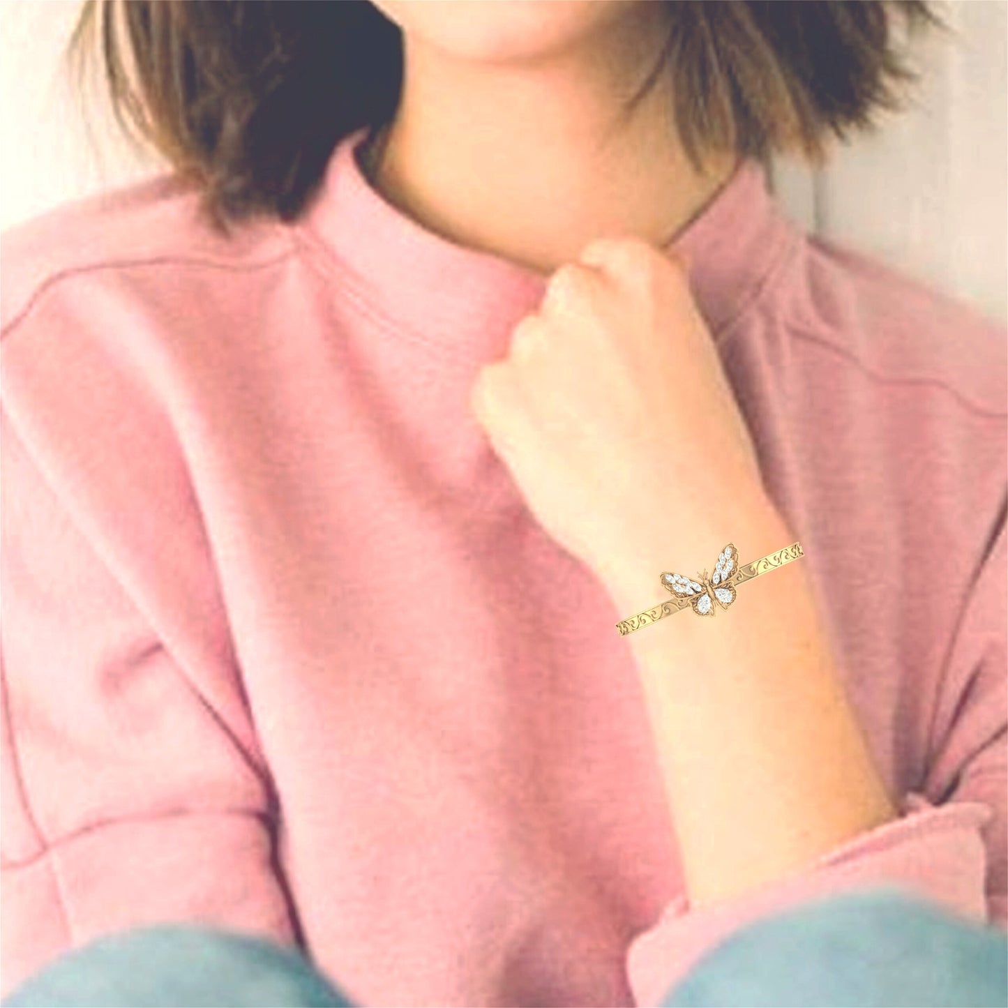 Get Lit with Flickering Butterfly Cuff Bracelet