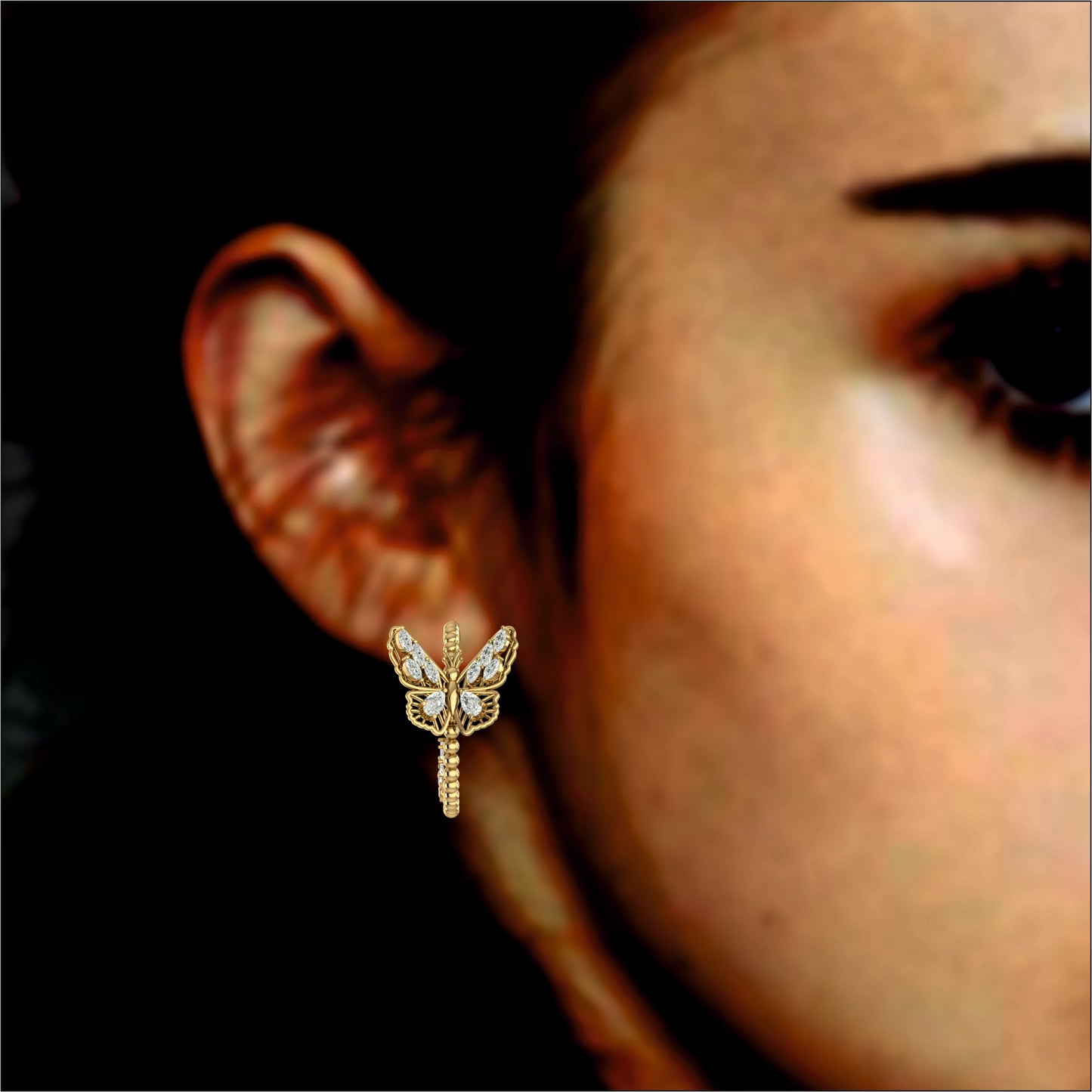 Statement Flickering Lit Butterfly Hoop Earrings