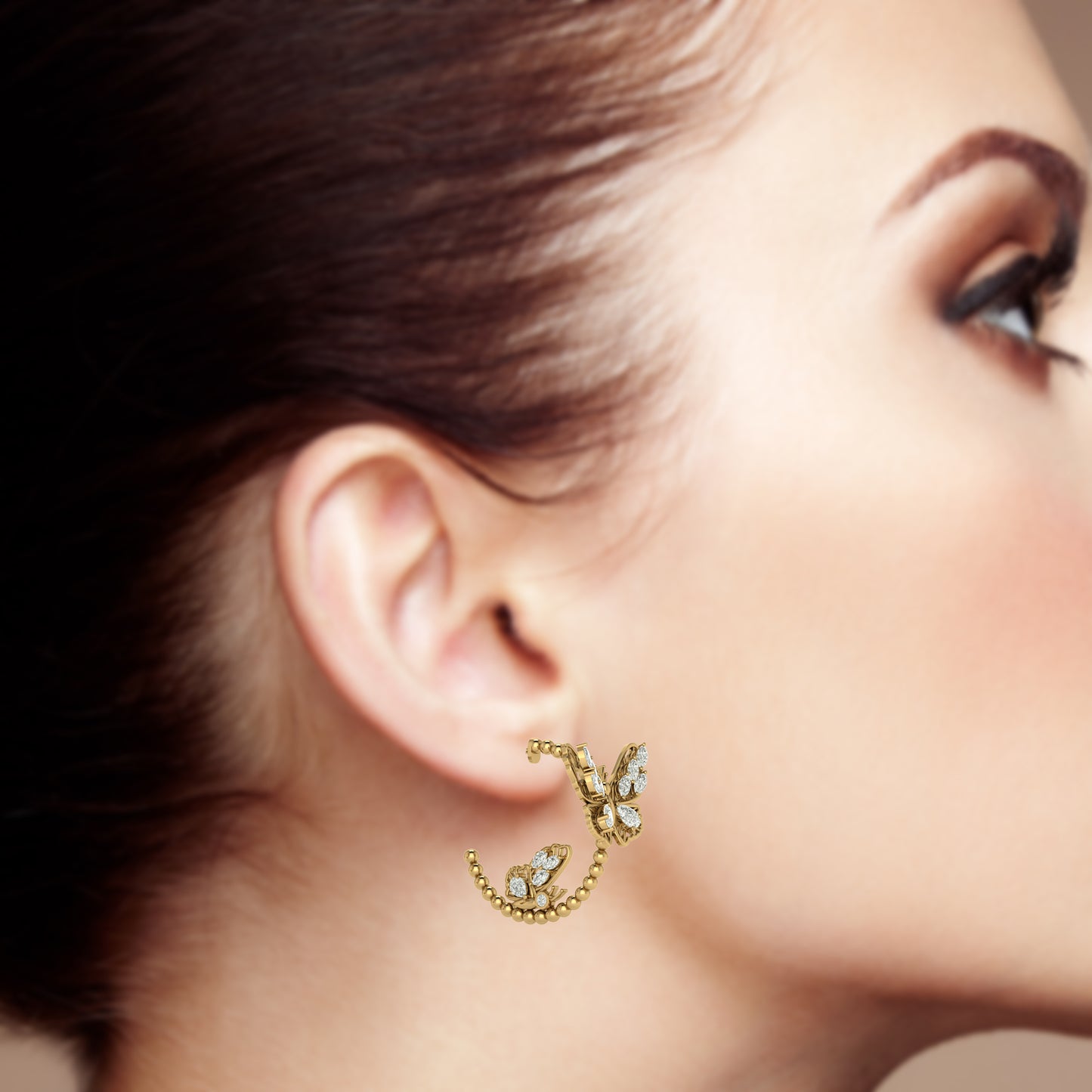 Statement Flickering Lit Butterfly Hoop Earrings