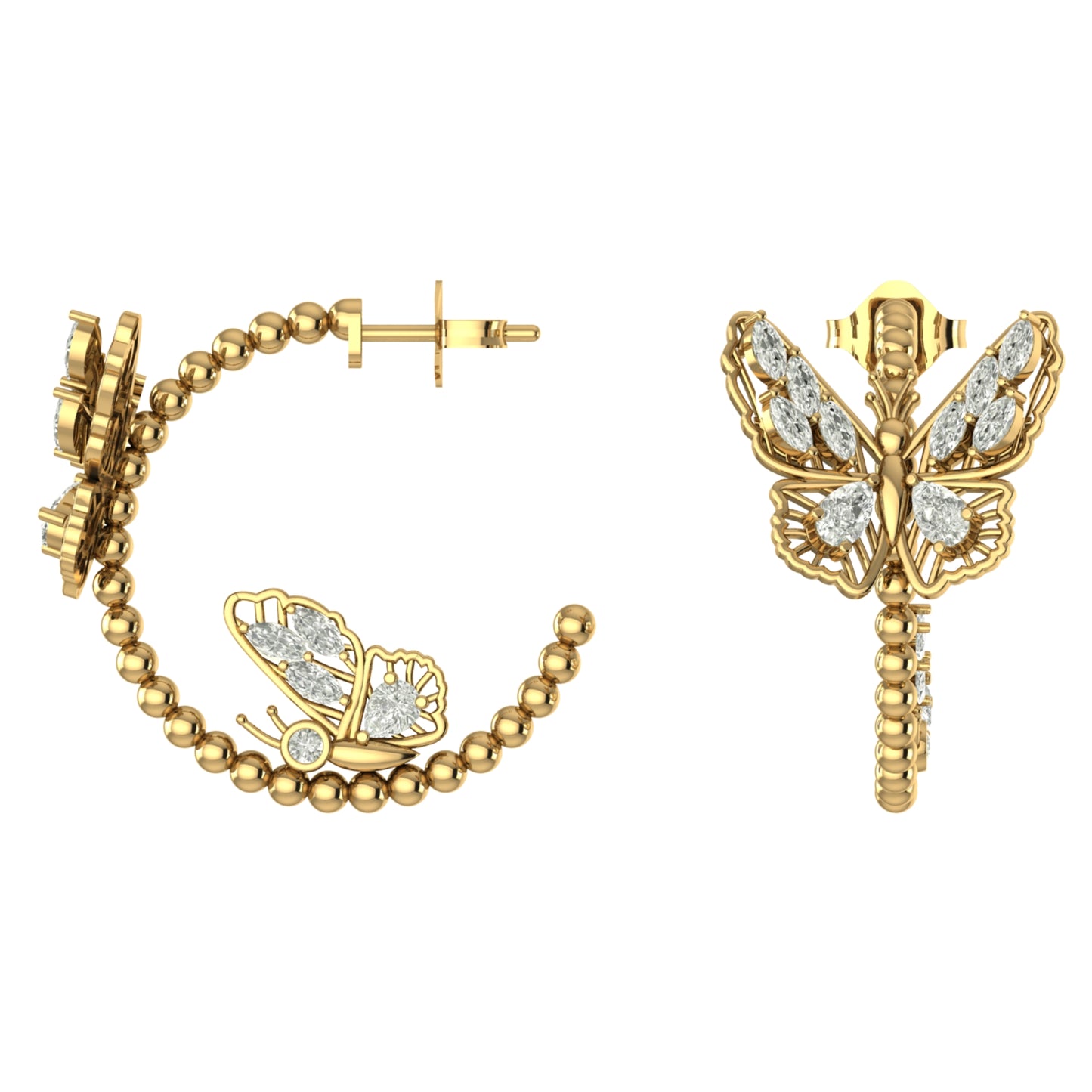 Statement Flickering Lit Butterfly Hoop Earrings