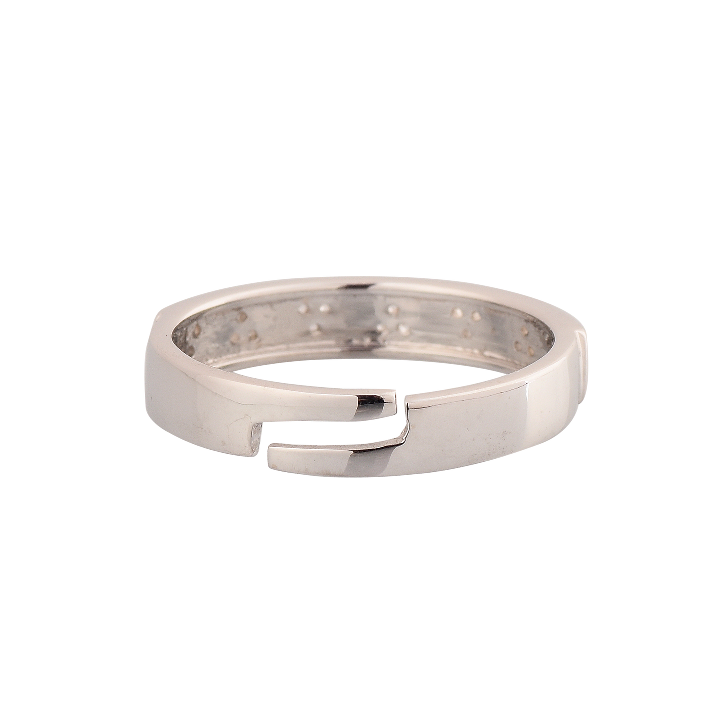 Glittering Heart Band Ring