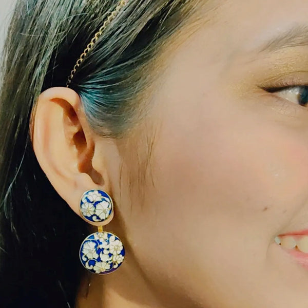 Glorious Round Two In One Jacket Earrings