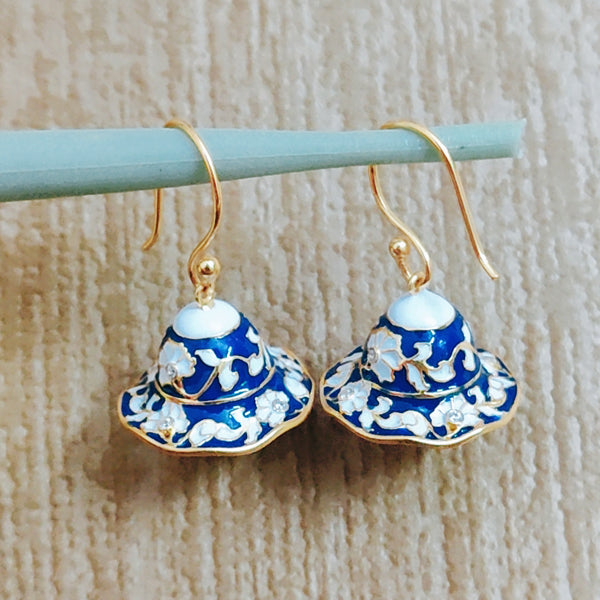 Life Of A Bird Jhumki Earrings Blue Pottery Inspired Beauty In Blue Collection