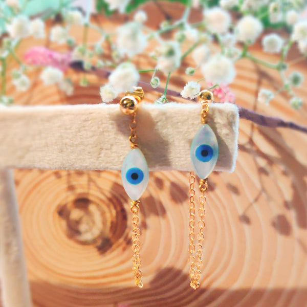 Evil Eye Chain Earring