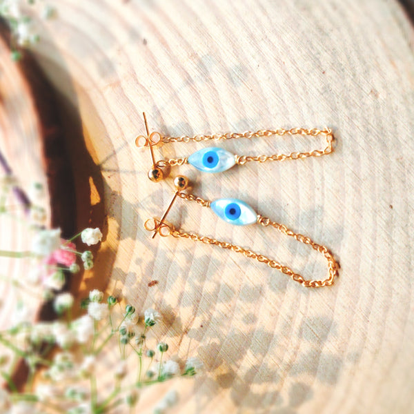 Evil Eye Chain Earring
