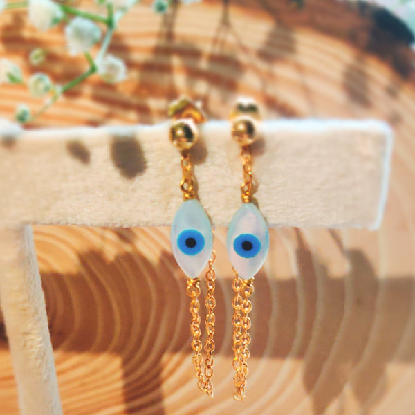Evil Eye Chain Earring